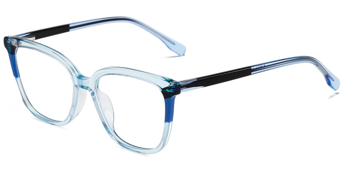 Acetate Cat Eye Frame translucent-blue