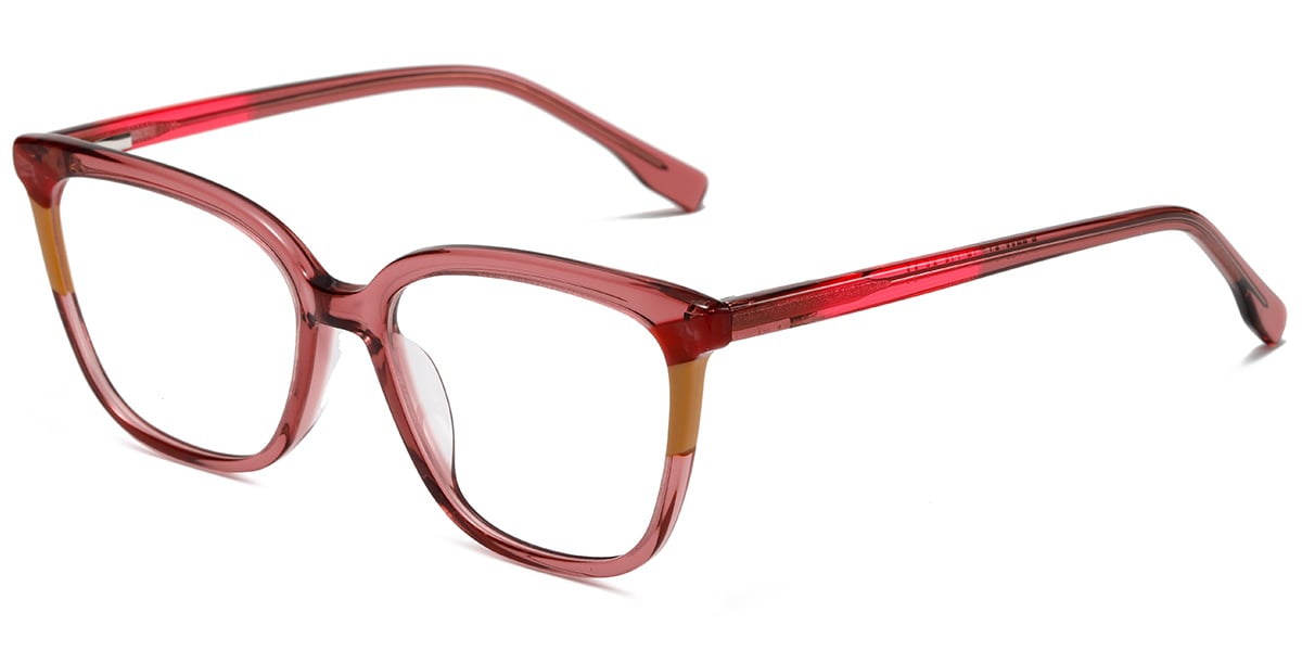 Acetate Cat Eye Frame pattern-red