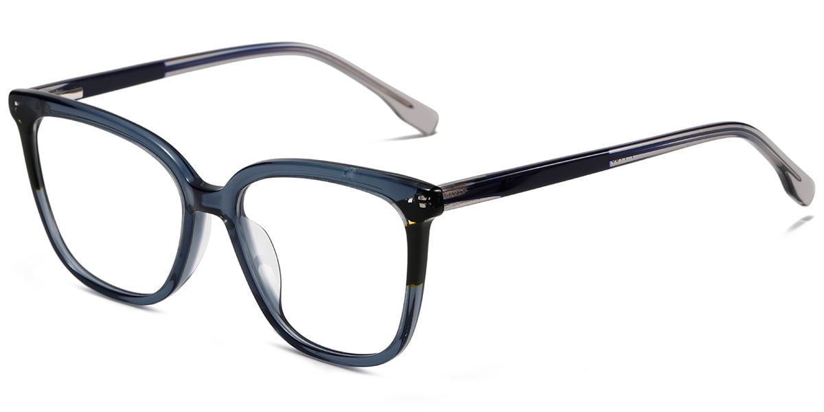 Acetate Cat Eye Frame pattern-blue