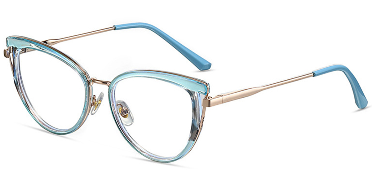 Cat Eye Frame translucent-blue