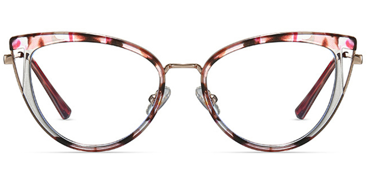 Cat Eye Frame pattern-red