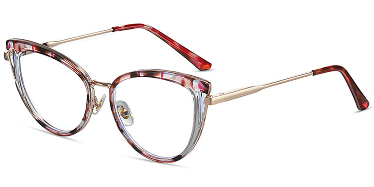 Cat Eye Frame pattern-red