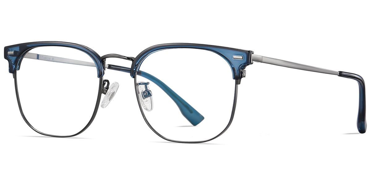 Titanium Browline Frame translucent-blue