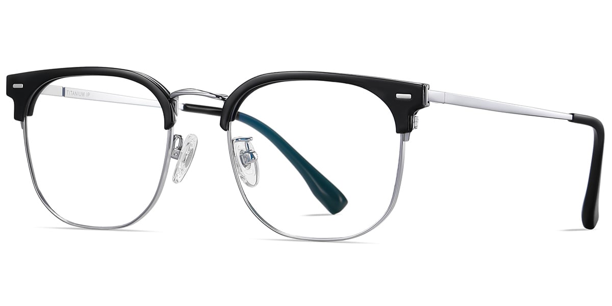 Titanium Browline Frame black-silver