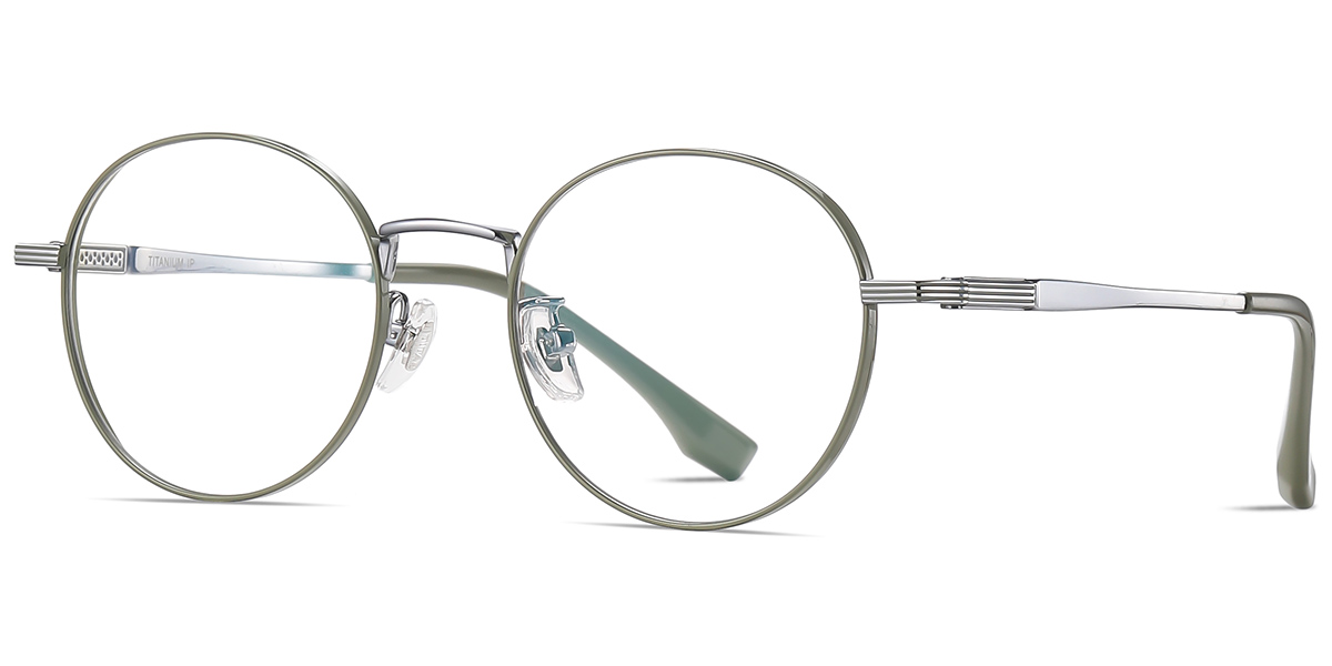 Titanium Oval Frame silver-green