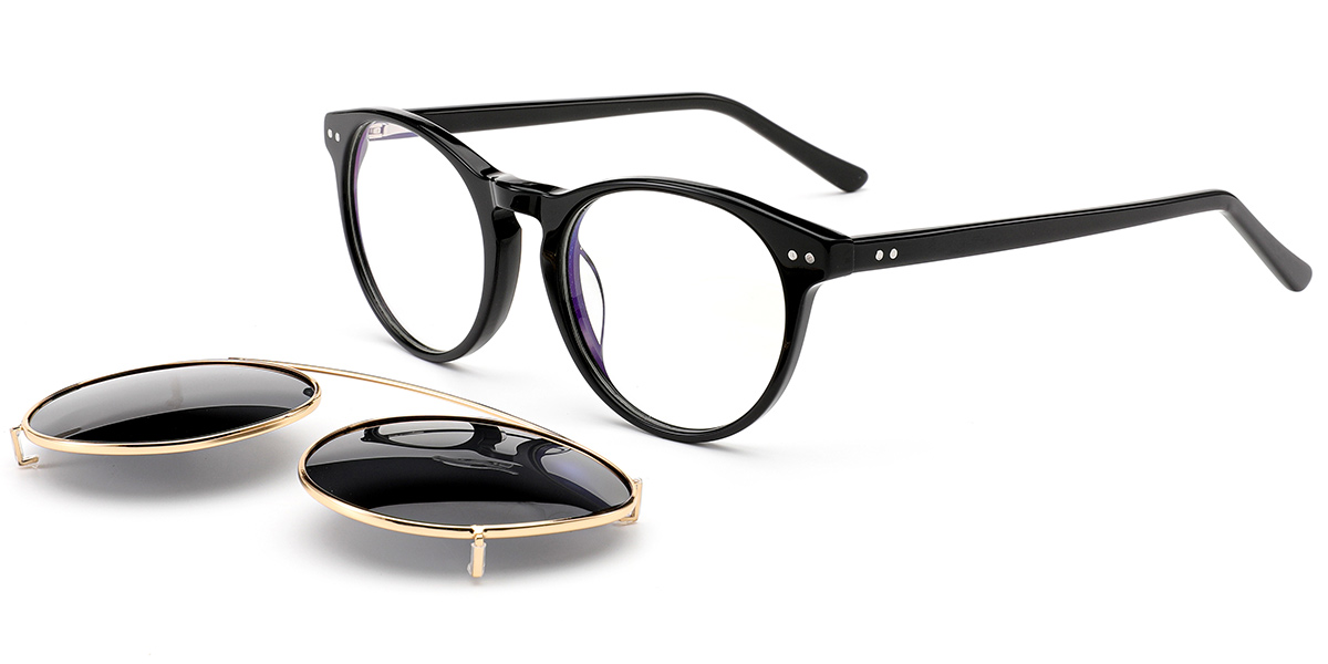 Acetate Round Frame black