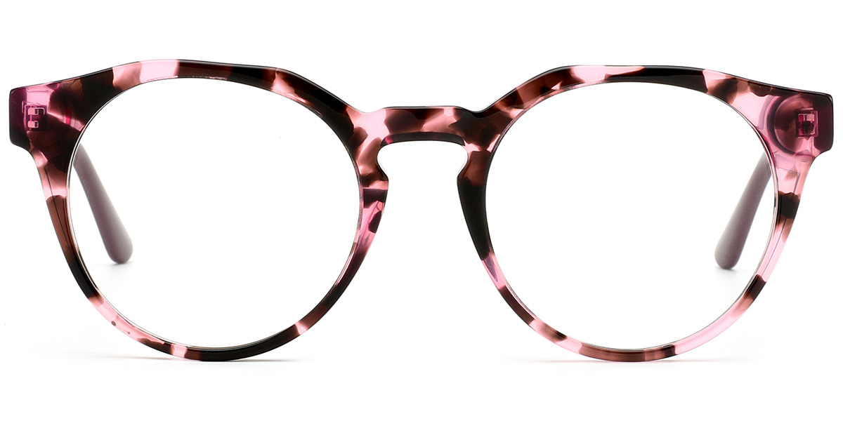 Acetate Round Frame pattern-pink