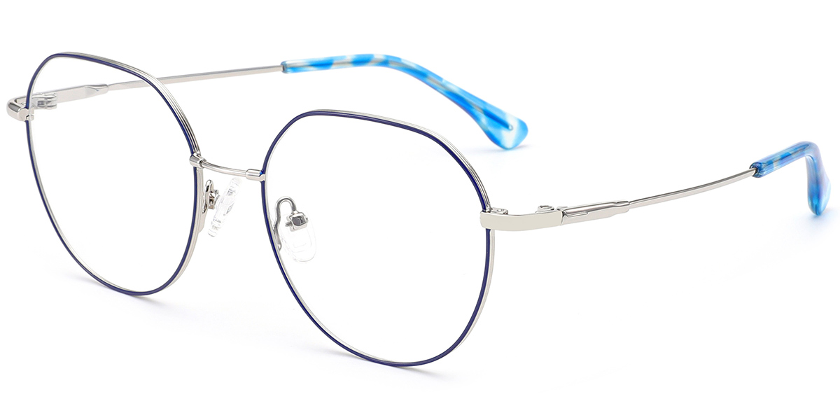 Round Frame silver-blue