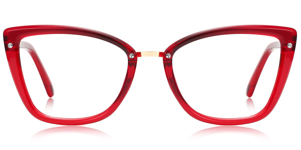 Cat Eye Frame translucent-red