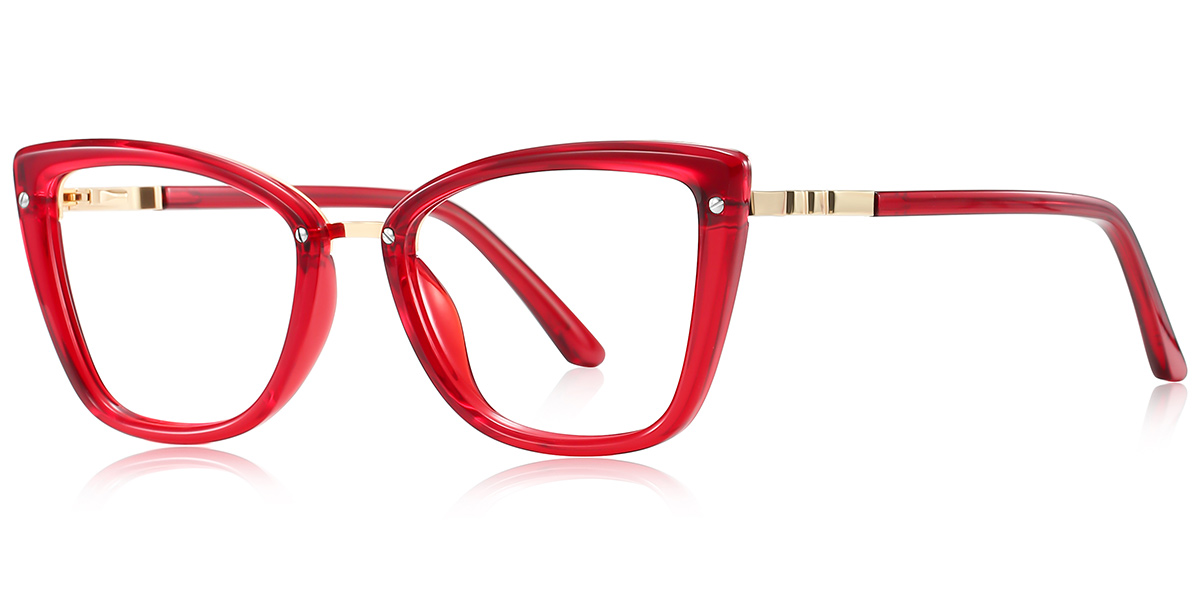 Cat Eye Frame translucent-red