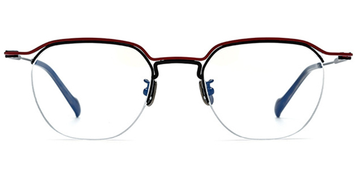 Titanium Square Frame black-red