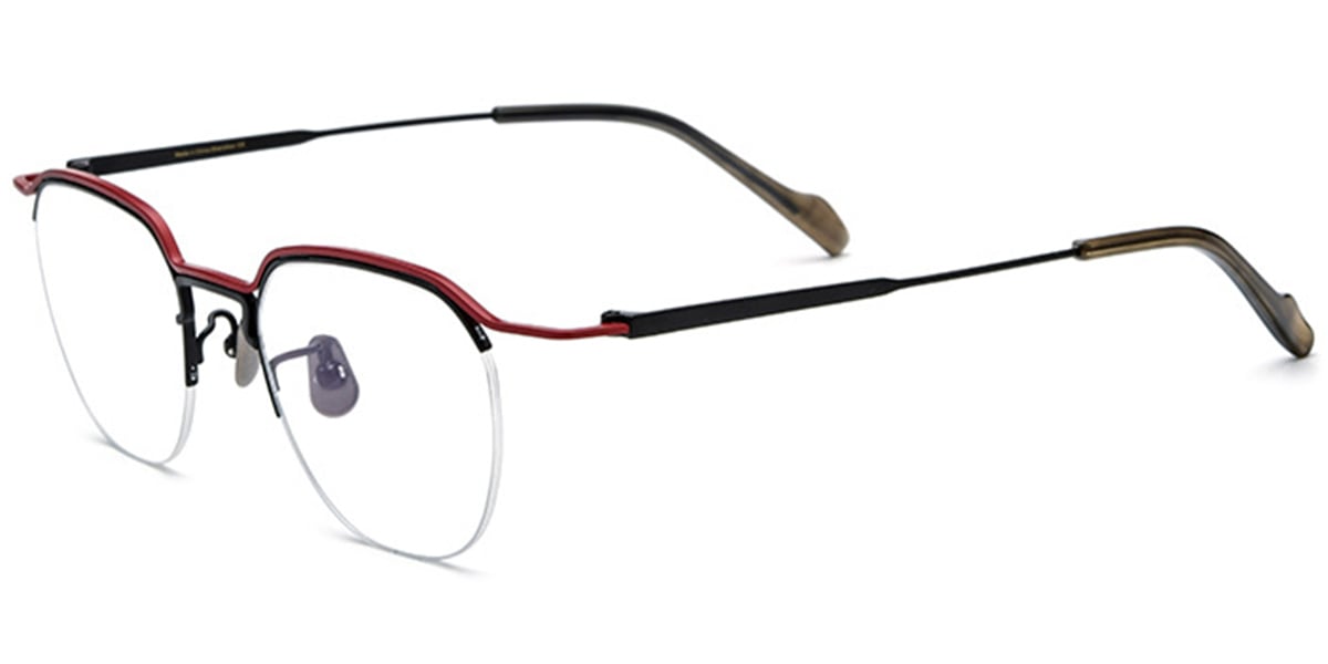 Titanium Square Frame black-red