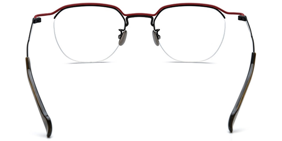 Titanium Square Frame black-red