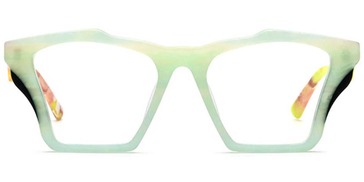 Acetate Geometric Frame pattern-green