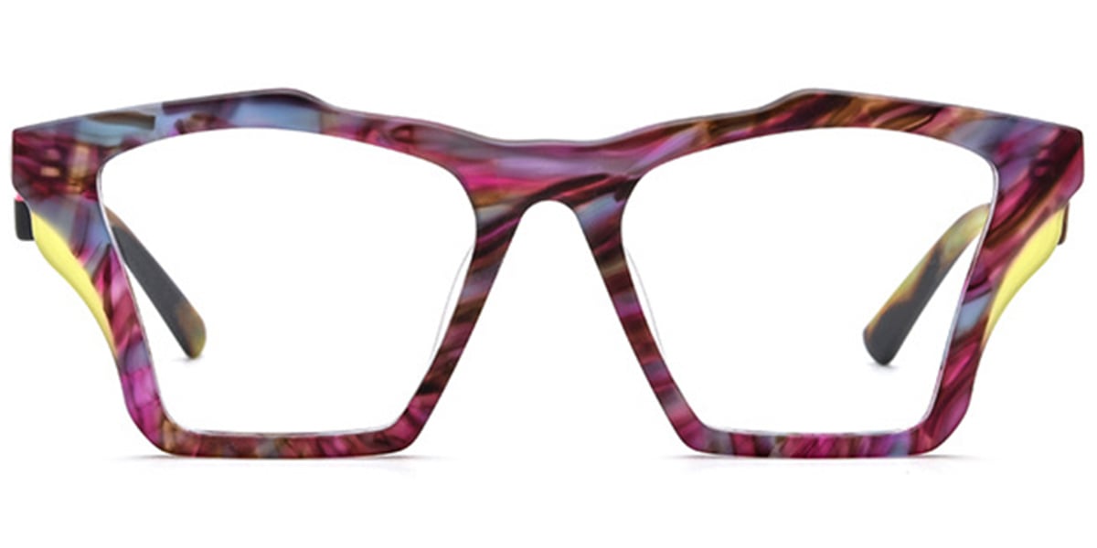 Acetate Geometric Frame pattern-purple