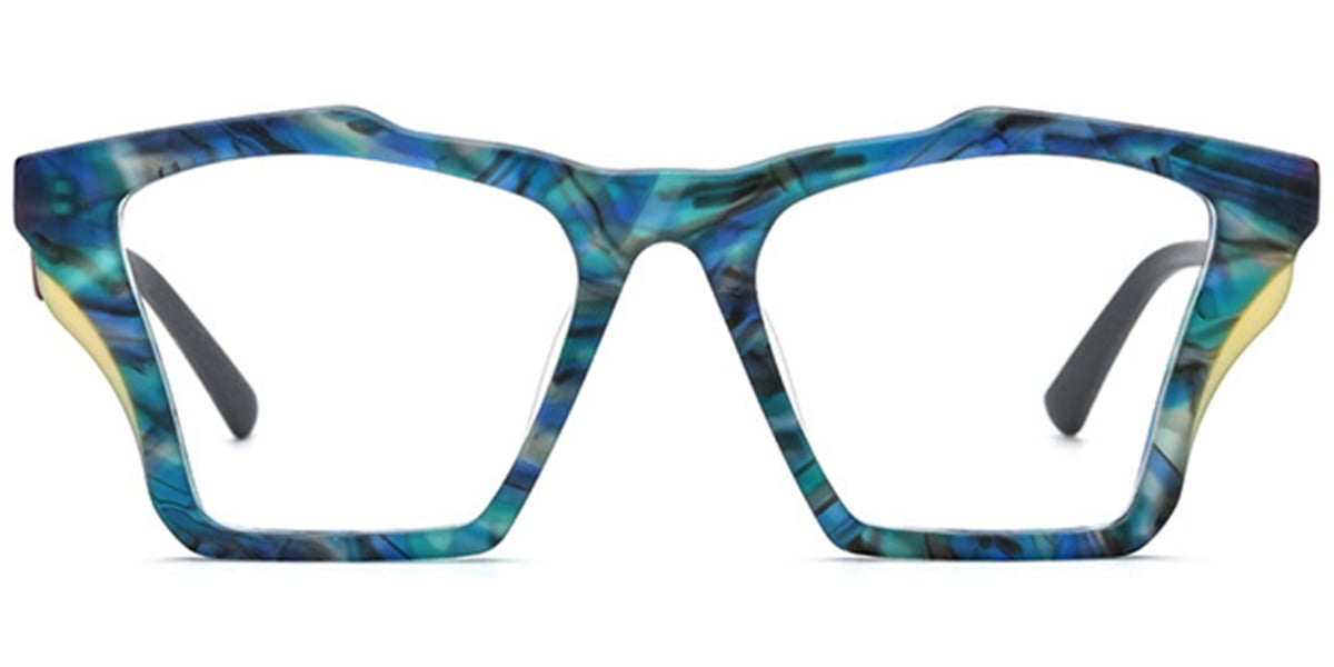 Acetate Geometric Frame pattern-blue