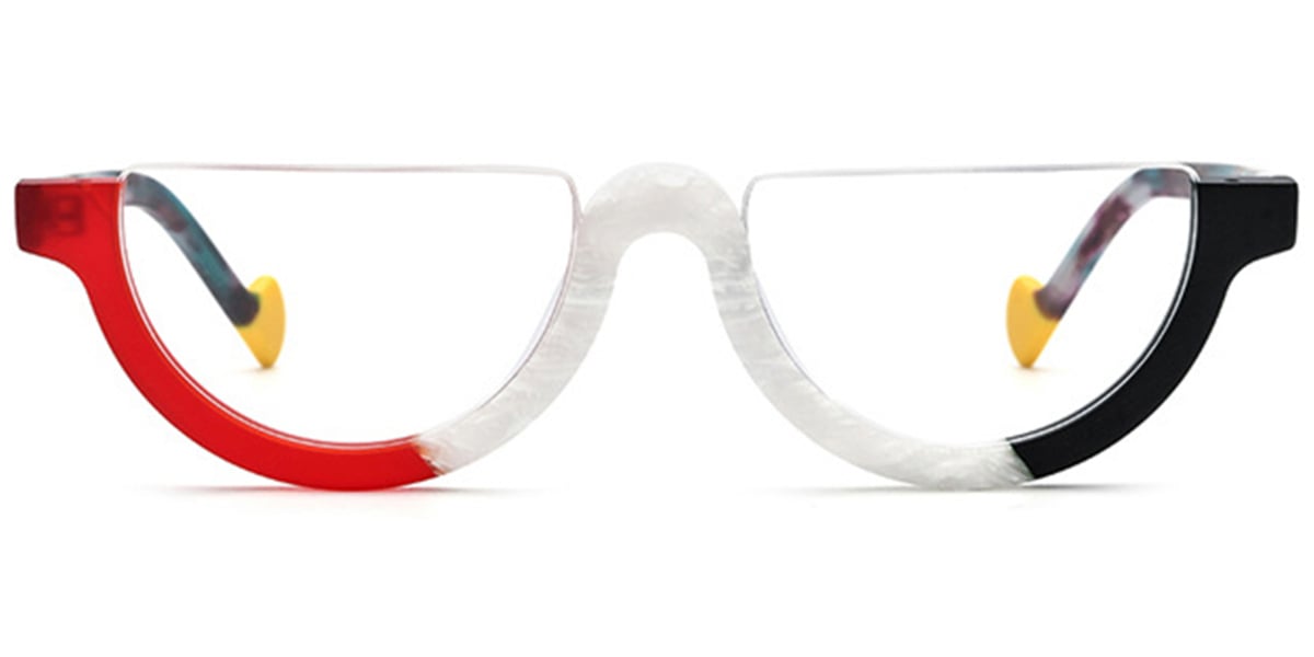 Acetate Geometric Frame pattern-white