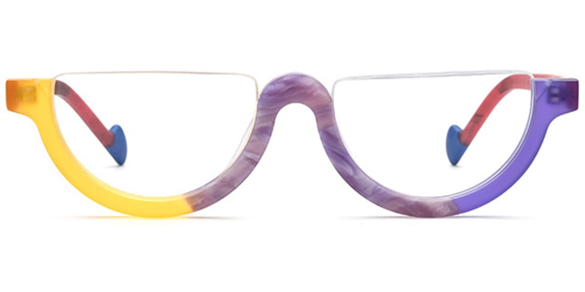 Acetate Geometric Frame pattern-purple