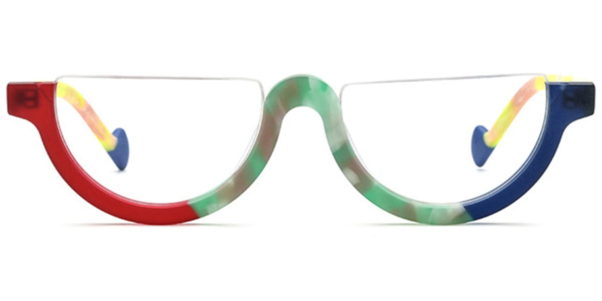 Acetate Geometric Frame pattern-red