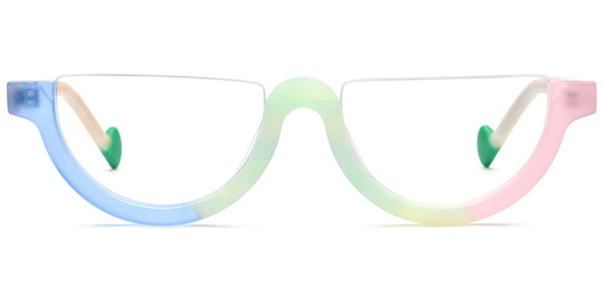 Acetate Geometric Frame pattern-green