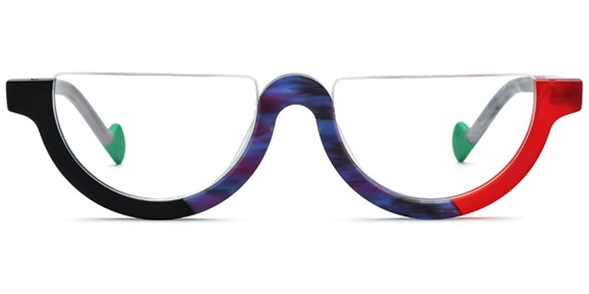 Acetate Geometric Frame pattern-black