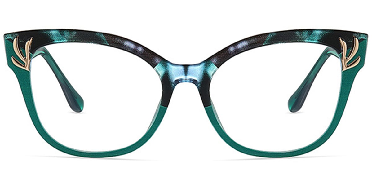 Cat Eye Frame pattern-green