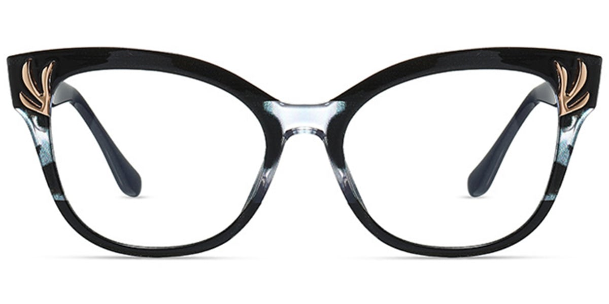 Cat Eye Frame pattern-black