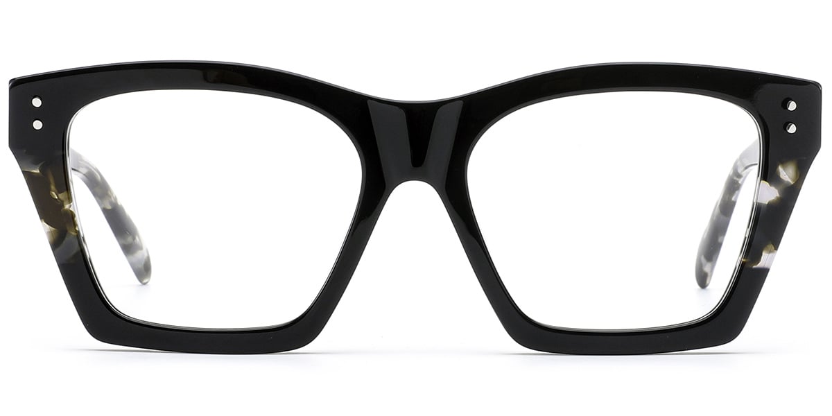 Acetate Square Frame pattern-black