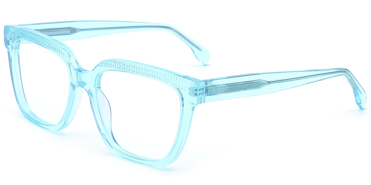 Acetate Square Frame translucent-blue