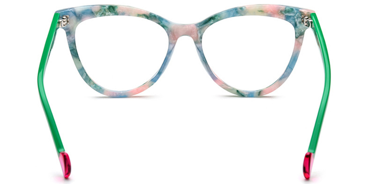 Acetate Cat Eye Frame pattern-green