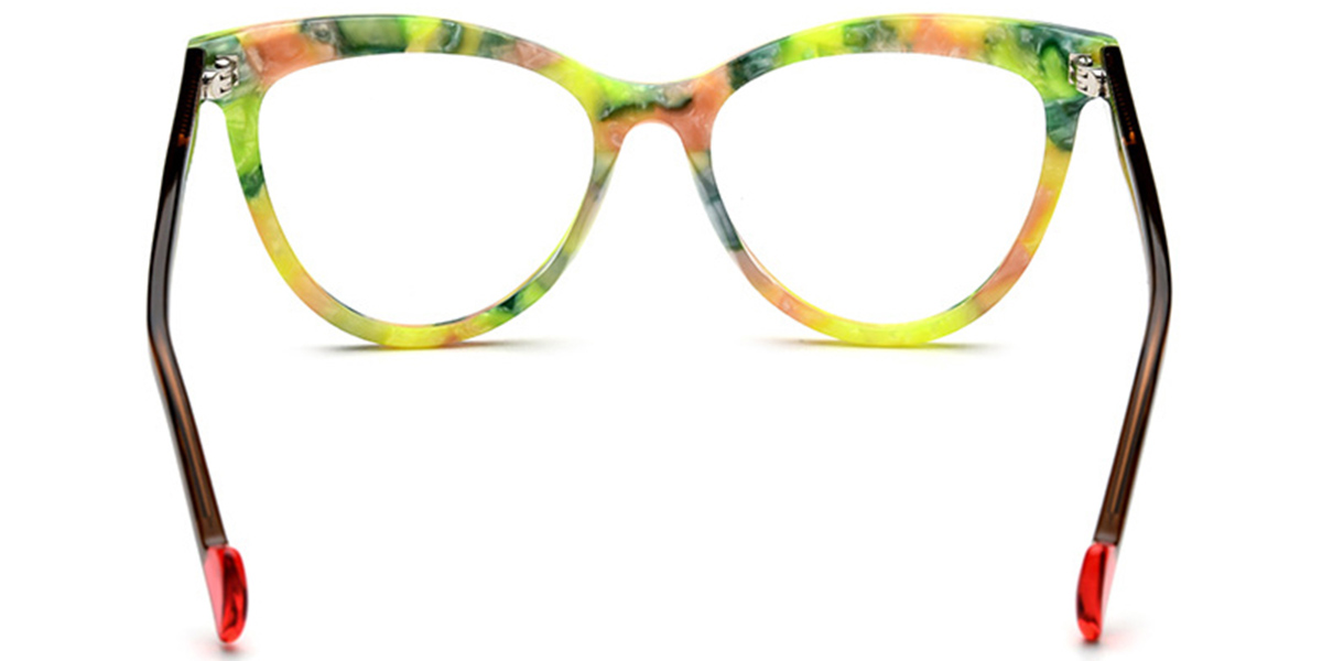 Acetate Cat Eye Frame pattern-yellow