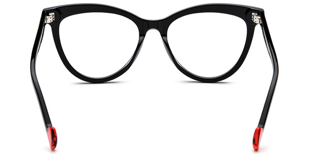 Acetate Cat Eye Frame pattern-black