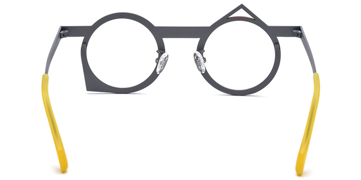 Titanium Round Geometric Frame pattern-grey