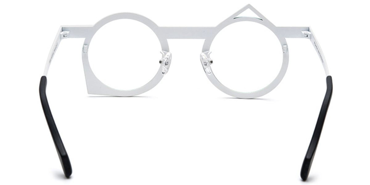 Titanium Round Geometric Frame pattern-white