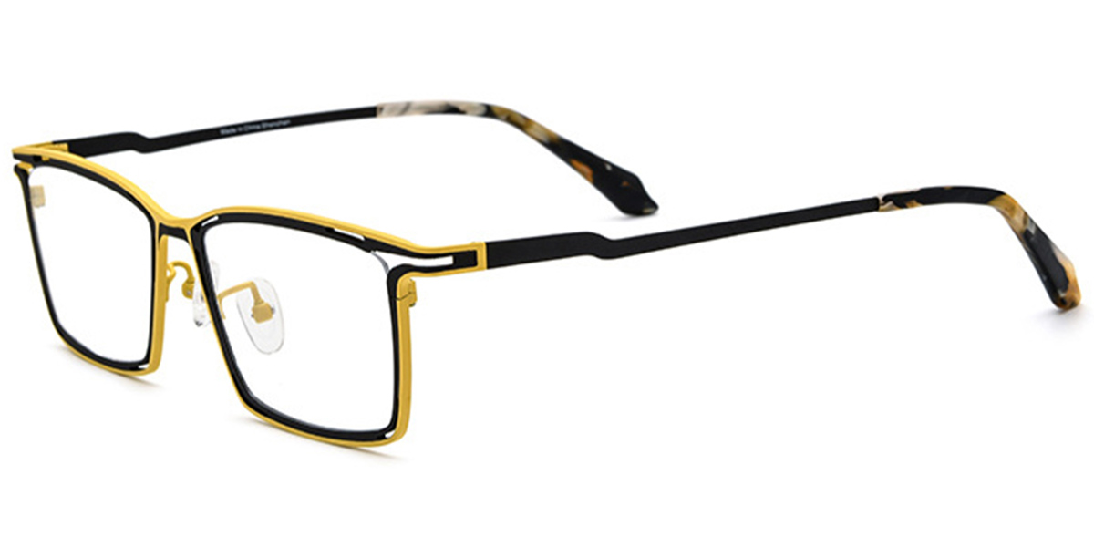 Titanium Rectangle Frame pattern-yellow