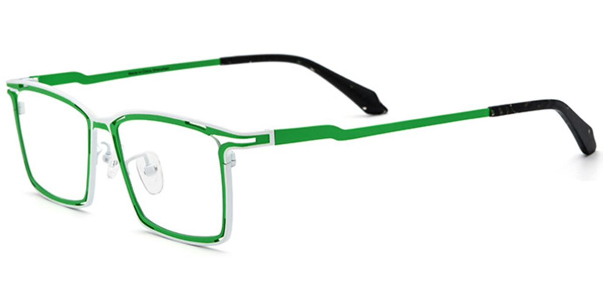 Titanium Rectangle Frame pattern-green