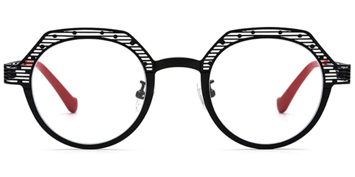 Titanium Round Geometric Frame black