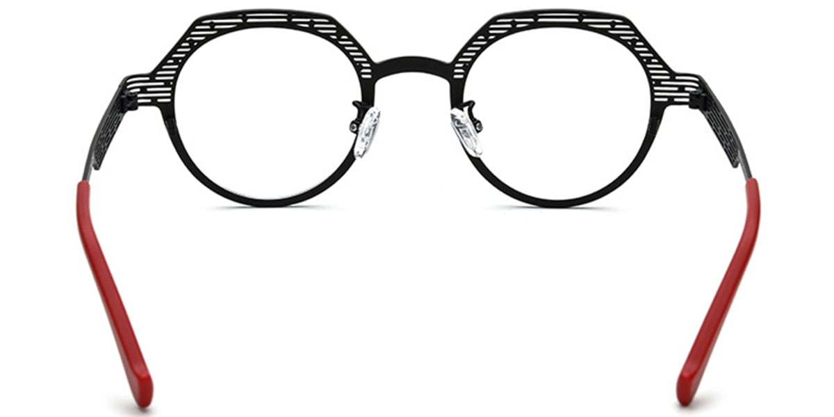 Titanium Round Geometric Frame black