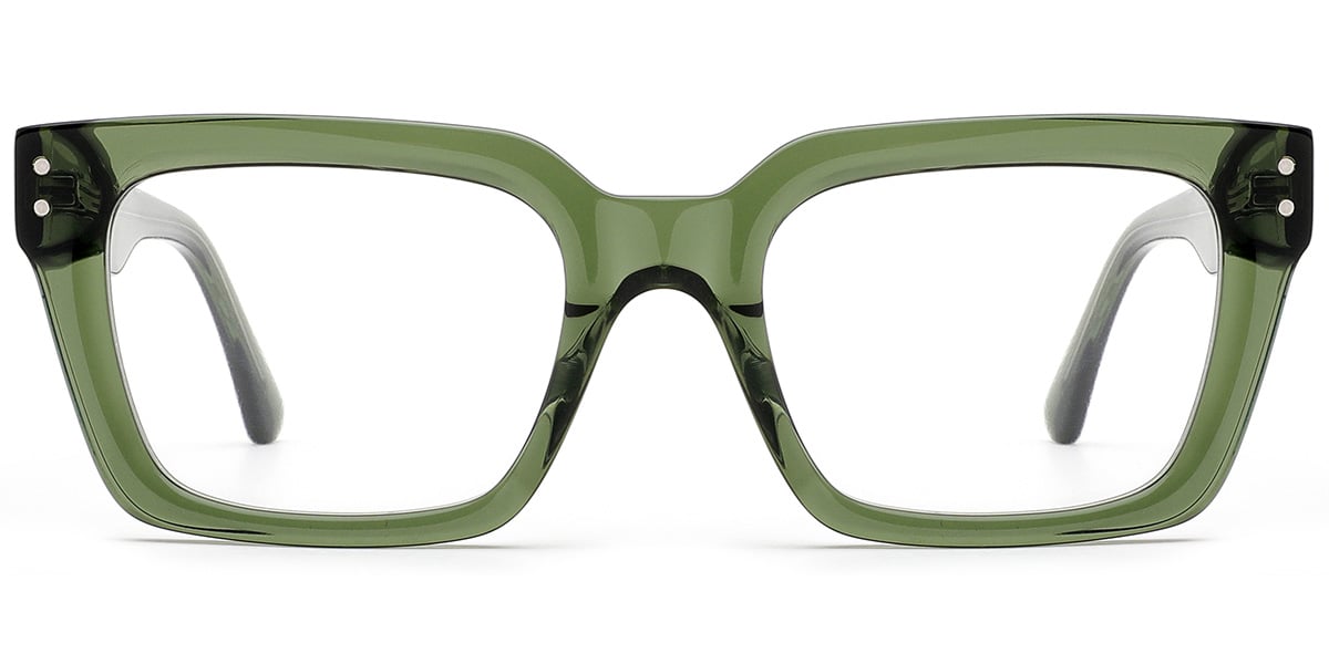 Acetate Rectangle Frame translucent-green