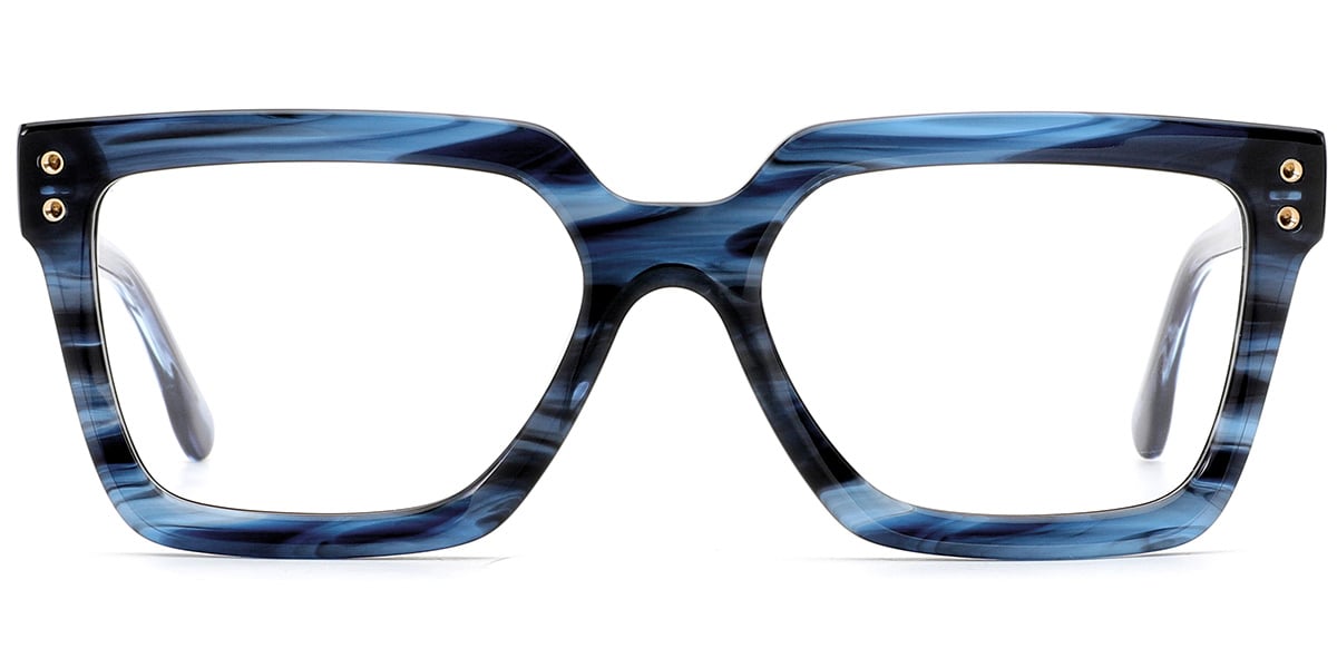 Acetate Square Frame pattern-blue