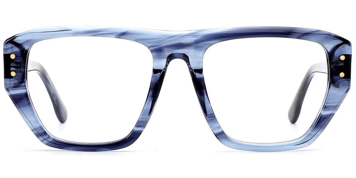 Acetate Square Frame pattern-blue