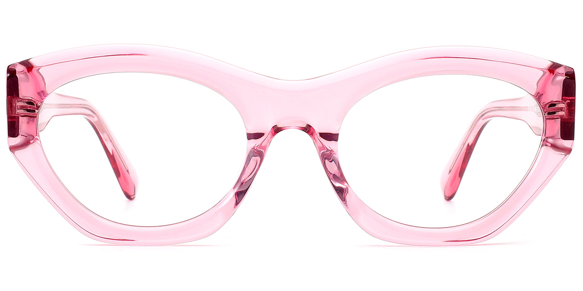 Acetate Geometric Frame translucent-pink