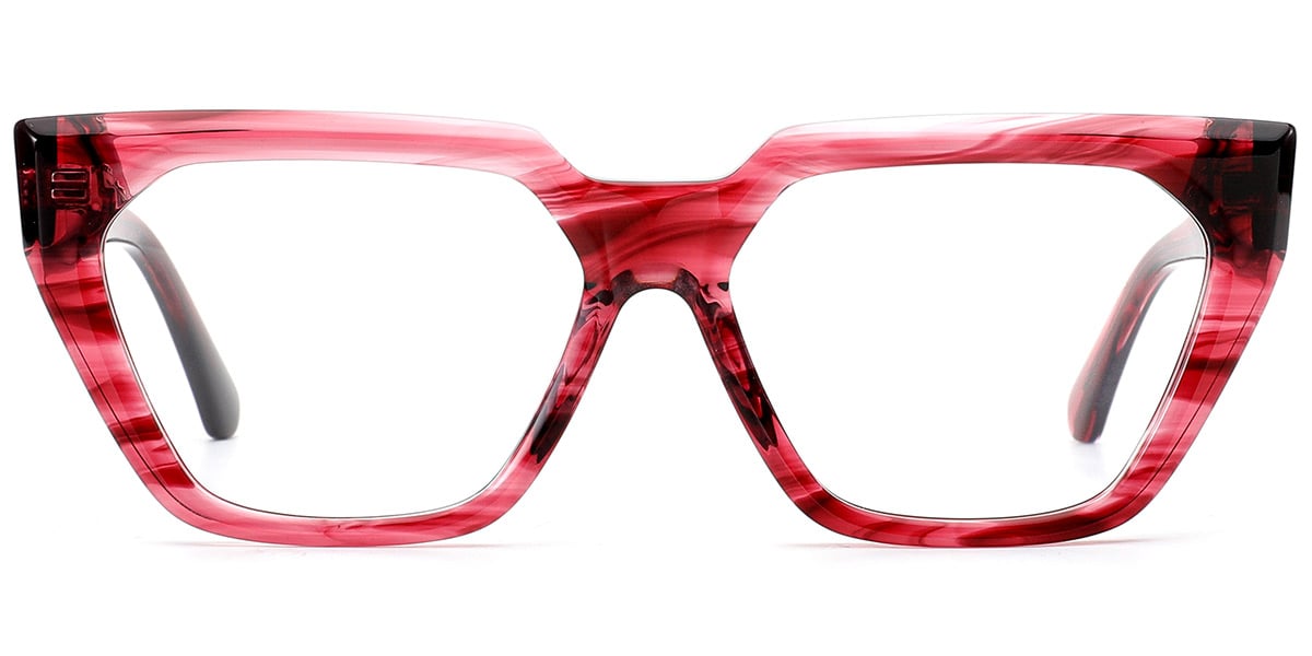 Acetate Square Frame pattern-red