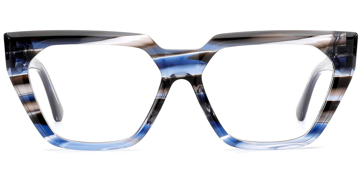 Acetate Square Frame pattern-blue