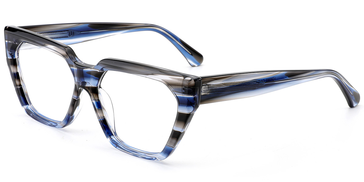 Acetate Square Frame pattern-blue