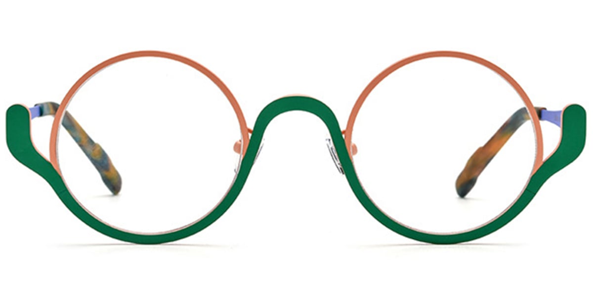 Titanium Round Frame pattern-green