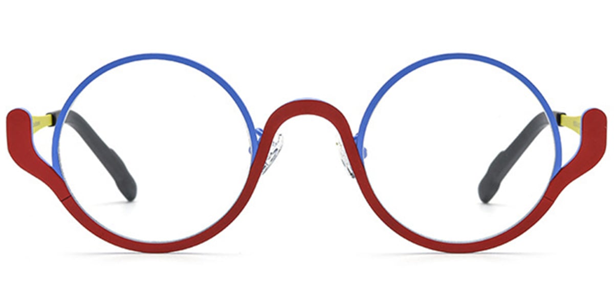 Titanium Round Frame pattern-red