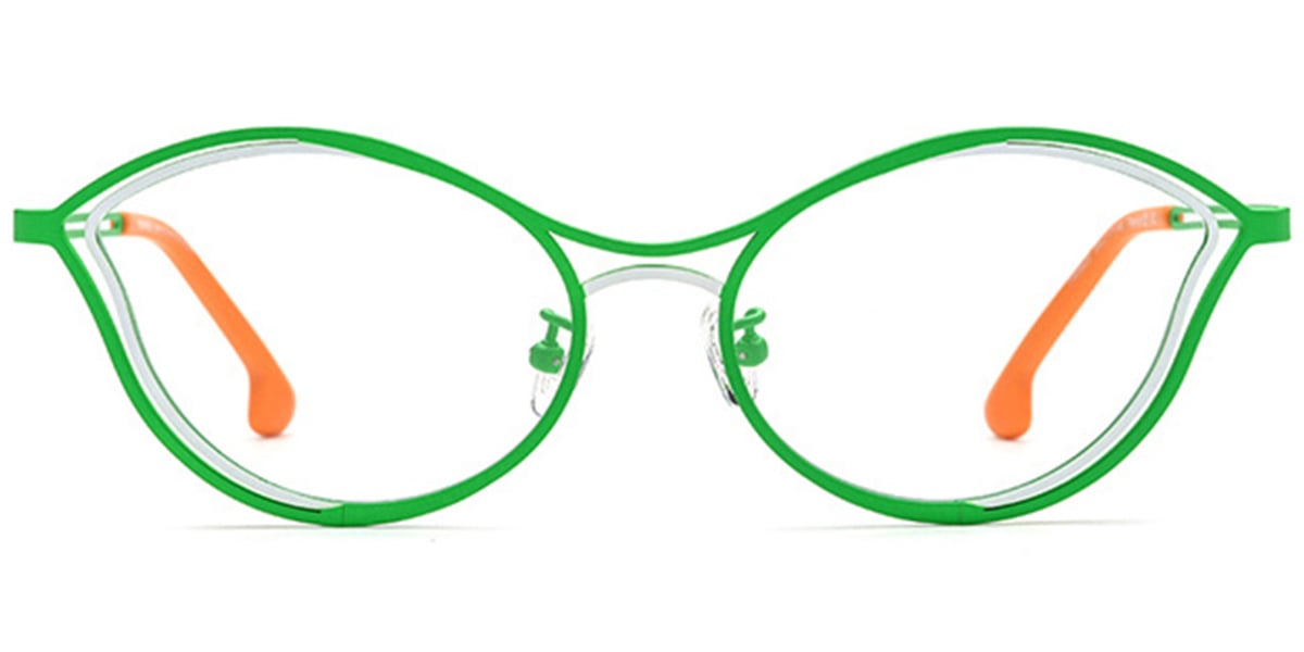 Titanium Cat Eye Frame pattern-green