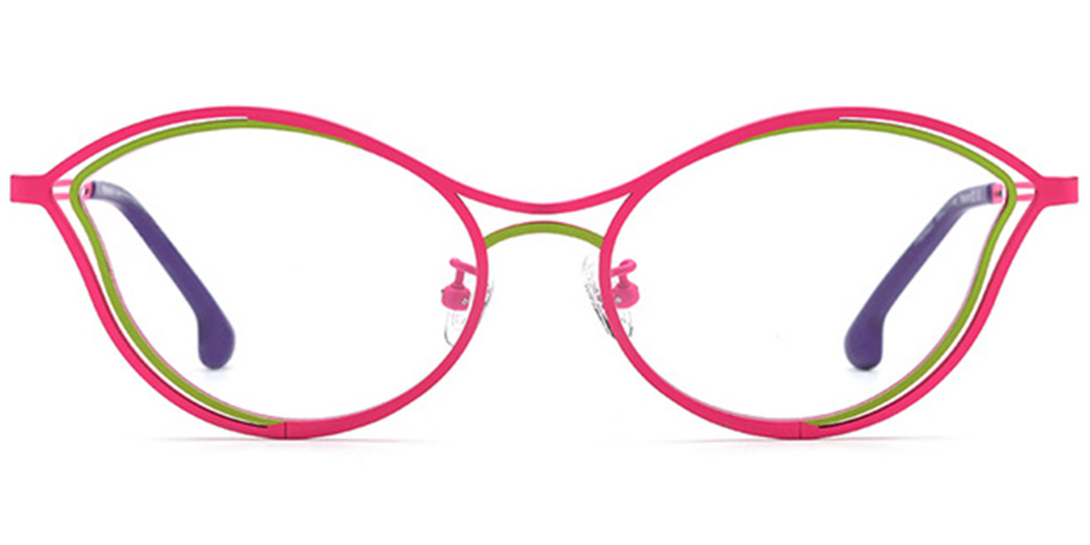 Titanium Cat Eye Frame pattern-pink