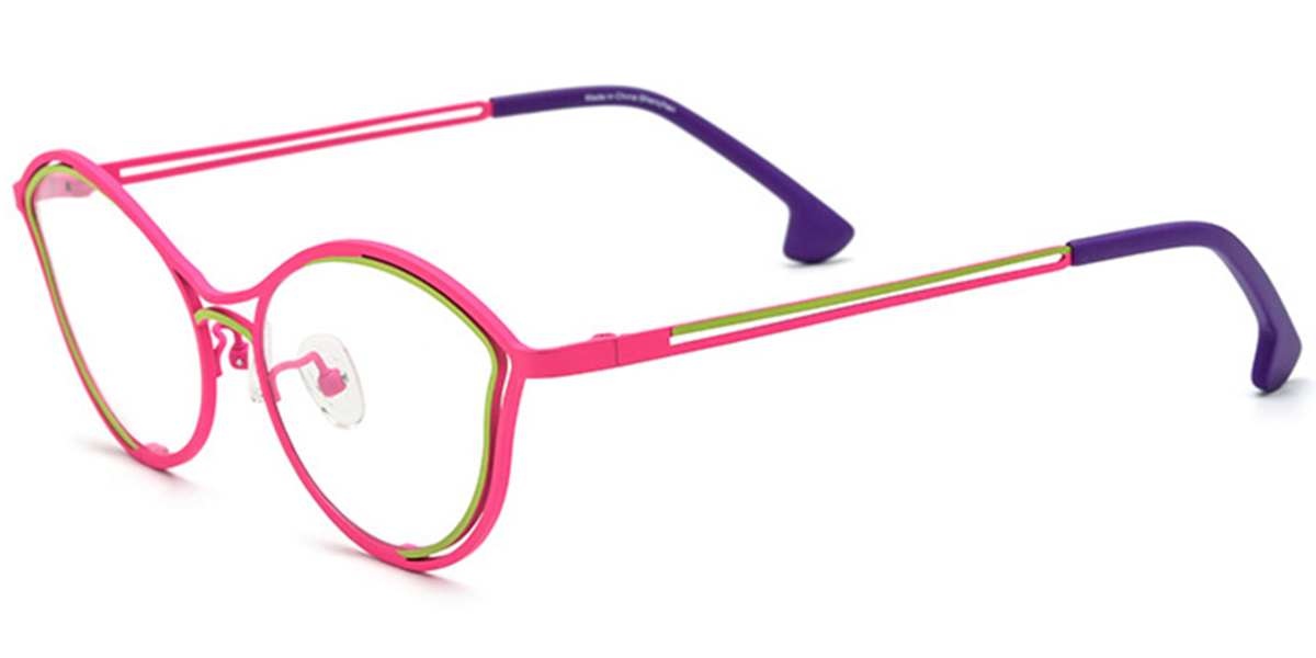 Titanium Cat Eye Frame pattern-pink